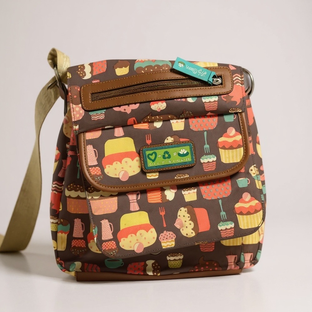 Lily Bloom Brown Cupcake candy food Crossbody Bag medium